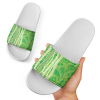 Hawaii Prince Kuhio Slide Sandals Lime Green Hawaiian Lau Maia With Leis