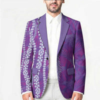 Hawaii Prince Kuhio Blazer Violet Hawaiian Lau Maia With Leis