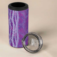 Hawaii Prince Kuhio 4 in 1 Can Cooler Tumbler Violet Hawaiian Lau Maia With Leis