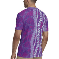 Hawaii Prince Kuhio Rugby Jersey Violet Hawaiian Lau Maia With Leis