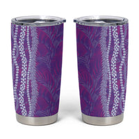 Hawaii Prince Kuhio Tumbler Cup Violet Hawaiian Lau Maia With Leis LT05 Violet - Polynesian Pride
