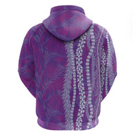 Hawaii Prince Kuhio Zip Hoodie Violet Hawaiian Lau Maia With Leis