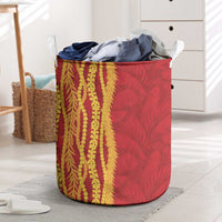 Hawaii Prince Kuhio Laundry Basket Red Hawaiian Lau Maia With Leis