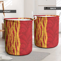 Hawaii Prince Kuhio Laundry Basket Red Hawaiian Lau Maia With Leis