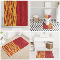Hawaii Prince Kuhio Bathroom Set Red Hawaiian Lau Maia With Leis