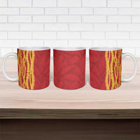 Hawaii Prince Kuhio Ceramic Mug Red Hawaiian Lau Maia With Leis