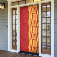 Hawaii Prince Kuhio Door Cover Red Hawaiian Lau Maia With Leis LT05 - Polynesian Pride