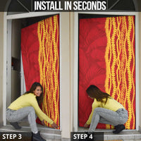 Hawaii Prince Kuhio Door Cover Red Hawaiian Lau Maia With Leis LT05 - Polynesian Pride