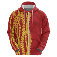 Hawaii Prince Kuhio Hoodie Red Hawaiian Lau Maia With Leis LT05 - Polynesian Pride