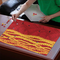 Hawaii Prince Kuhio Puzzle Red Hawaiian Lau Maia With Leis