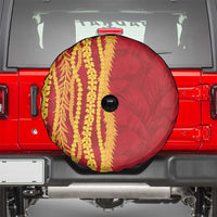 Hawaii Prince Kuhio Spare Tire Cover Red Hawaiian Lau Maia With Leis