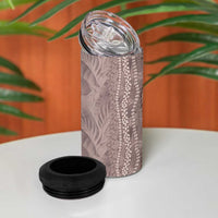 Hawaii Prince Kuhio 4 in 1 Can Cooler Tumbler Mocha Hawaiian Lau Maia With Leis LT05 - Polynesian Pride