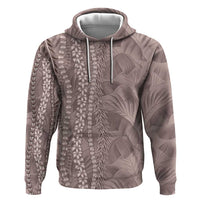 Hawaii Prince Kuhio Hoodie Mocha Hawaiian Lau Maia With Leis LT05 Pullover Hoodie Mocha - Polynesian Pride