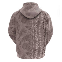 Hawaii Prince Kuhio Hoodie Mocha Hawaiian Lau Maia With Leis LT05 - Polynesian Pride