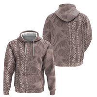 Hawaii Prince Kuhio Hoodie Mocha Hawaiian Lau Maia With Leis LT05 - Polynesian Pride