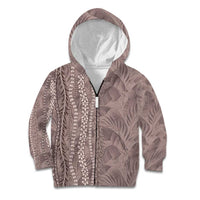 Hawaii Prince Kuhio Kid Hoodie Mocha Hawaiian Lau Maia With Leis LT05 Zip Hoodie Mocha - Polynesian Pride