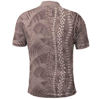 Hawaii Prince Kuhio Polo Shirt Mocha Hawaiian Lau Maia With Leis
