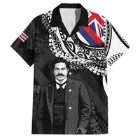 Personalised Hawaii Prince Kuhio Family Matching Off Shoulder Maxi Dress and Hawaiian Shirt Hawaiian Maile Lei