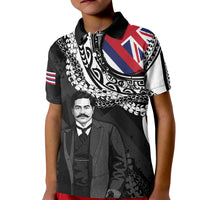 Personalised Hawaii Prince Kuhio Kid Polo Shirt Hawaiian Maile Lei LT05 Kid Black - Polynesian Pride