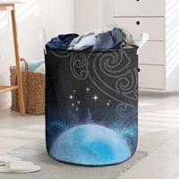 New Zealand Matariki Laundry Basket Pleiades Star Cluster Blue Galaxy LT05 Blue - Polynesian Pride