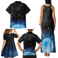 New Zealand Matariki Family Matching Tank Maxi Dress and Hawaiian Shirt Pleiades Star Cluster Blue Galaxy LT05 - Polynesian Pride