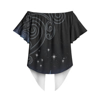 New Zealand Matariki Off Shoulder Wrap Waist Top Pleiades Star Cluster Blue Galaxy LT05 - Polynesian Pride