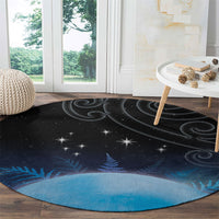 New Zealand Matariki Round Carpet Pleiades Star Cluster Blue Galaxy LT05 - Polynesian Pride