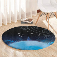 New Zealand Matariki Round Carpet Pleiades Star Cluster Blue Galaxy LT05 - Polynesian Pride