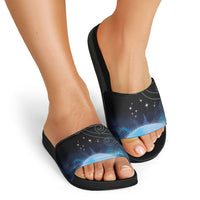 New Zealand Matariki Slide Sandals Pleiades Star Cluster Blue Galaxy