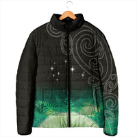 New Zealand Matariki Padded Jacket Pleiades Star Cluster Green Galaxy LT05 - Polynesian Pride