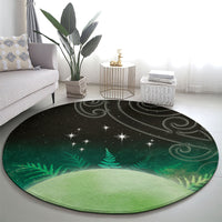 New Zealand Matariki Round Carpet Pleiades Star Cluster Green Galaxy