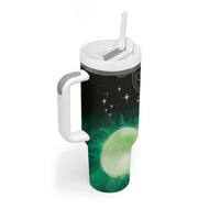 New Zealand Matariki Tumbler With Handle Pleiades Star Cluster Green Galaxy LT05 - Polynesian Pride