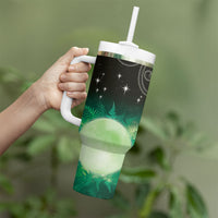 New Zealand Matariki Tumbler With Handle Pleiades Star Cluster Green Galaxy LT05 - Polynesian Pride