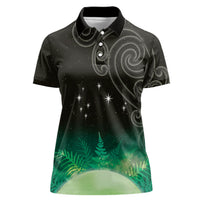 New Zealand Matariki Women Polo Shirt Pleiades Star Cluster Green Galaxy