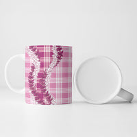 Pink Hawaii Palaka Ceramic Mug Hawaiian Honohono Lei