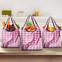 Pink Hawaii Palaka Grocery Bag Hawaiian Honohono Lei LT05 3-pack One Size Pink - Polynesian Pride