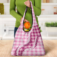 Pink Hawaii Palaka Grocery Bag Hawaiian Honohono Lei LT05 - Polynesian Pride