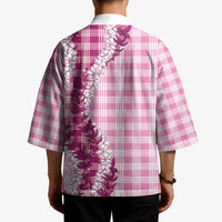 Pink Hawaii Palaka Kimono Hawaiian Honohono Lei