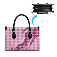 Pink Hawaii Palaka Leather Bag Hawaiian Honohono Lei