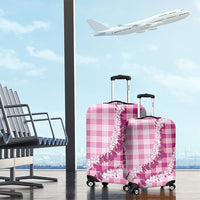 Pink Hawaii Palaka Luggage Cover Hawaiian Honohono Lei