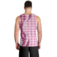 Pink Hawaii Palaka Men Tank Top Hawaiian Honohono Lei