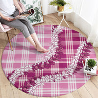 Pink Hawaii Palaka Round Carpet Hawaiian Honohono Lei