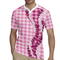 Pink Hawaii Palaka Rugby Jersey Hawaiian Honohono Lei