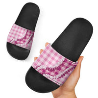 Pink Hawaii Palaka Slide Sandals Hawaiian Honohono Lei