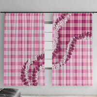 Pink Hawaii Palaka Window Curtain Hawaiian Honohono Lei LT05 With Hooks Pink - Polynesian Pride