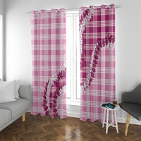 Pink Hawaii Palaka Window Curtain Hawaiian Honohono Lei LT05 With Grommets Pink - Polynesian Pride