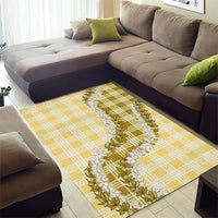 Yellow Hawaii Palaka Area Rug Hawaiian Honohono Lei
