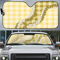 Yellow Hawaii Palaka Auto Sun Shade Hawaiian Honohono Lei LT05 Yellow - Polynesian Pride