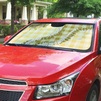 Yellow Hawaii Palaka Auto Sun Shade Hawaiian Honohono Lei LT05 - Polynesian Pride