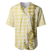 Yellow Hawaii Palaka Baseball Jersey Hawaiian Honohono Lei LT05 Yellow - Polynesian Pride